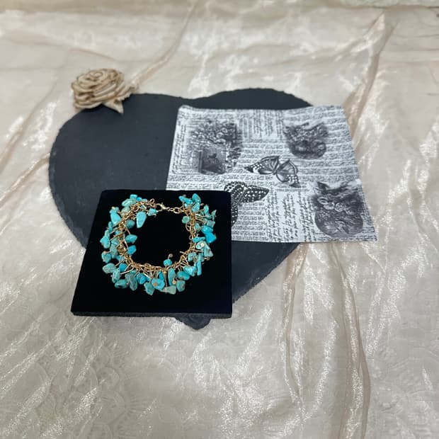 빈티지 터키석 브레이드 팔찌