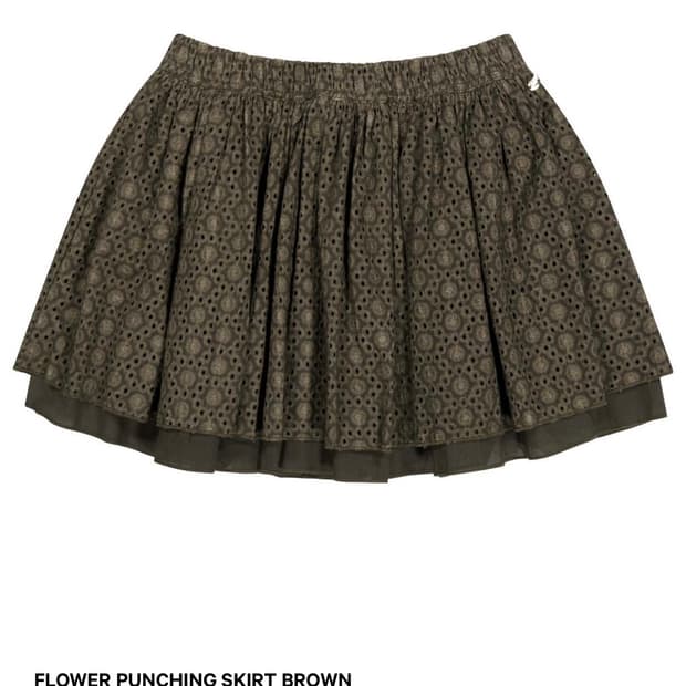 코이세이오 플라워 펀칭 스커트 브라운