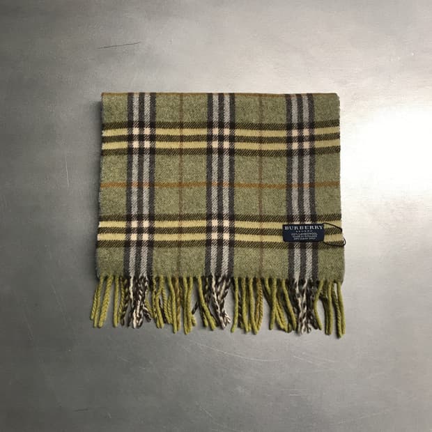 버버리 정품 램스울 머플러 그린