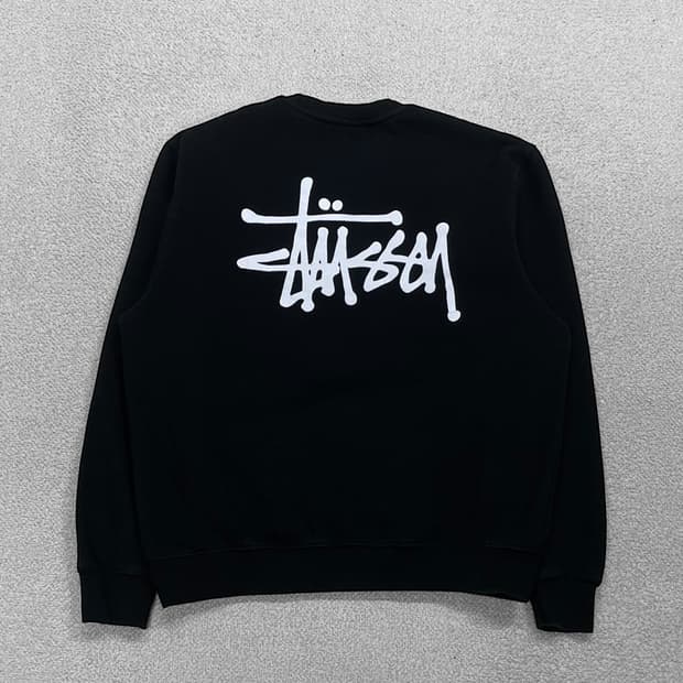 스투시 Stussy 베이직 로고 크루넥 맨투맨 블랙