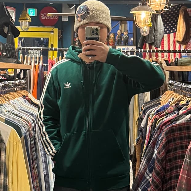 adidas 아디다스 삼선 기모 집업 후드티