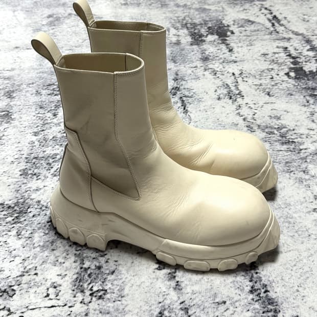 (풀구성) 릭오웬스 보조 비틀 트랙터 부츠 밀크 LCO 42