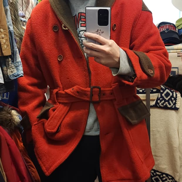 90s 더블알엘 코트 매키노 코트 반스토머 랜치코트 헤비울 L