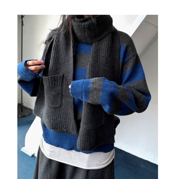 Design pocket knit muffler
