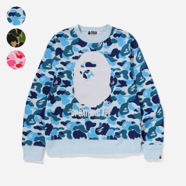 베이프 블루카모 맨투맨