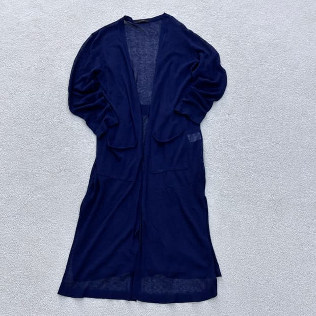 F 티렌 여성 네이비 롱 가디건 0415E