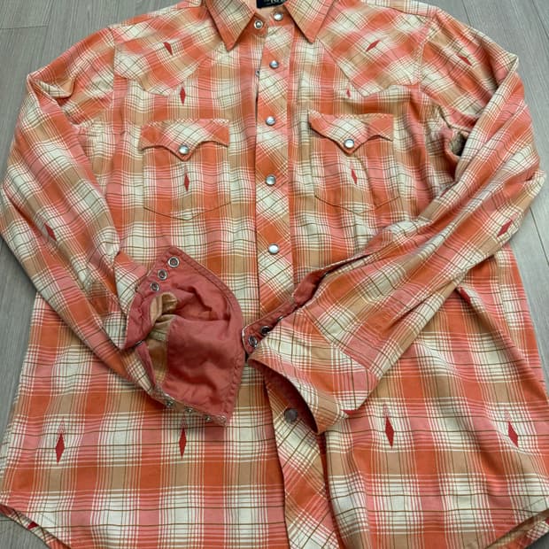 더블알엘 웨스컨 셔츠 오렌지 M사이즈