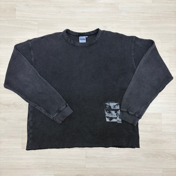 [M] 컬트히어로 배드애스 써멀 와플 롱슬리브 블랙