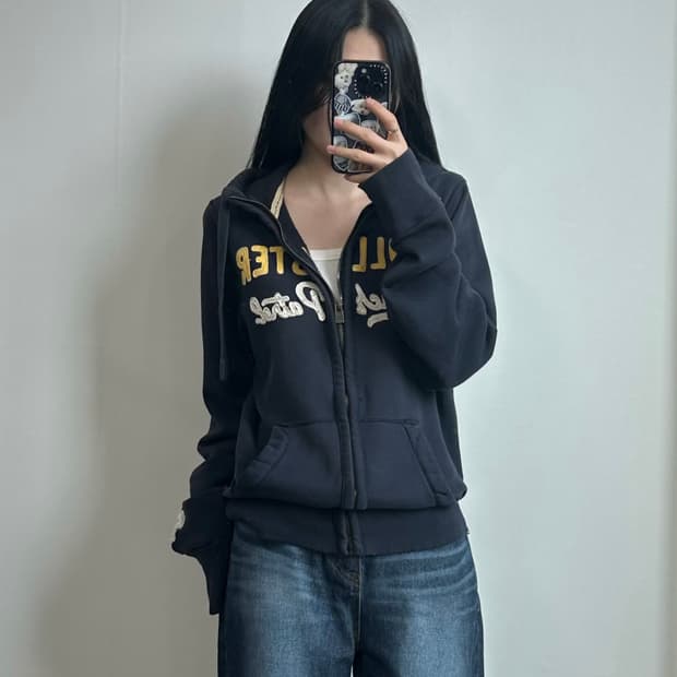 홀리스터 y2k 와투케 네이비 후드집업