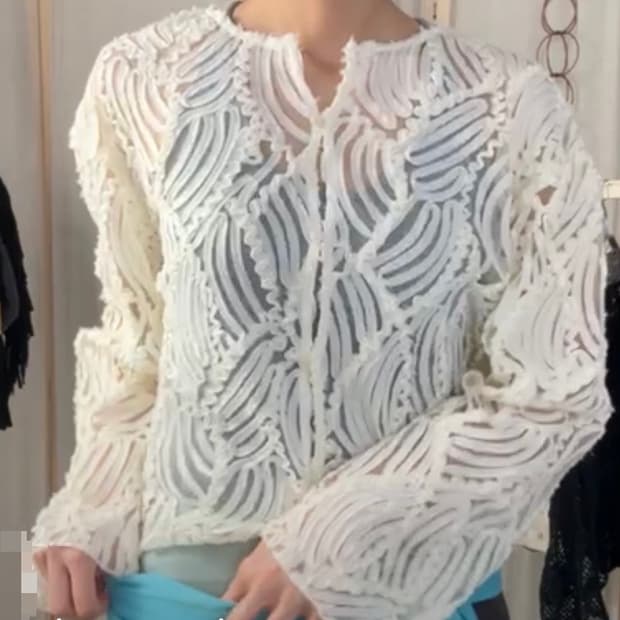 패턴 시스루 가디건