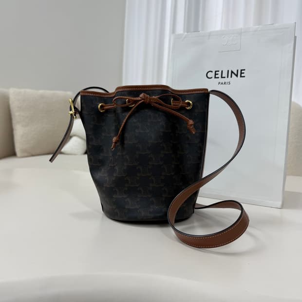 (당일출고) 셀린느 트리오페 스몰 드로스트링 버킷백