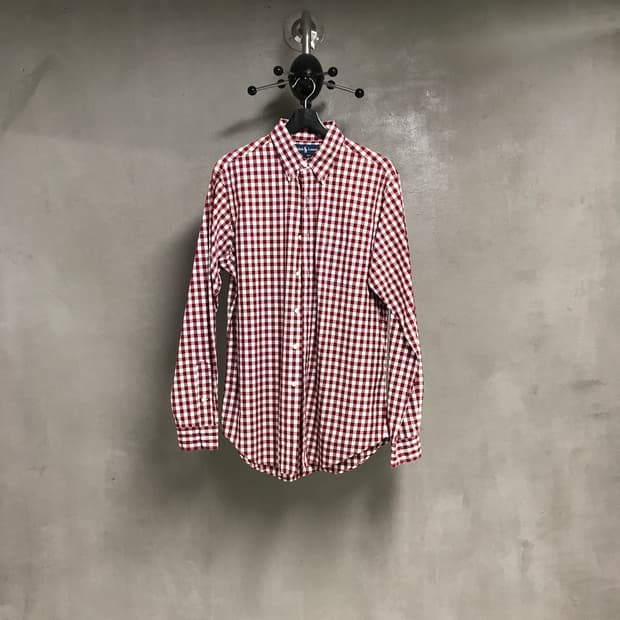 폴로 랄프로렌 깅엄 체크 셔츠 레드 M