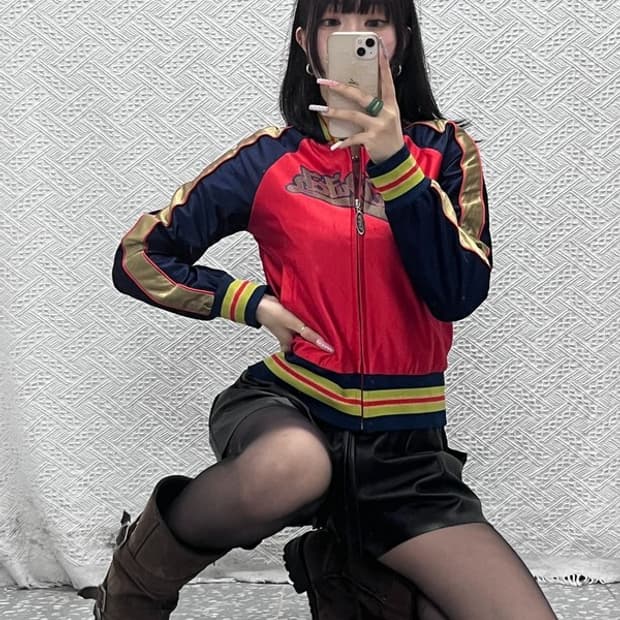 본더치 레트로 Y2K 90's 레이싱 바시티 져지 집업 M C13472