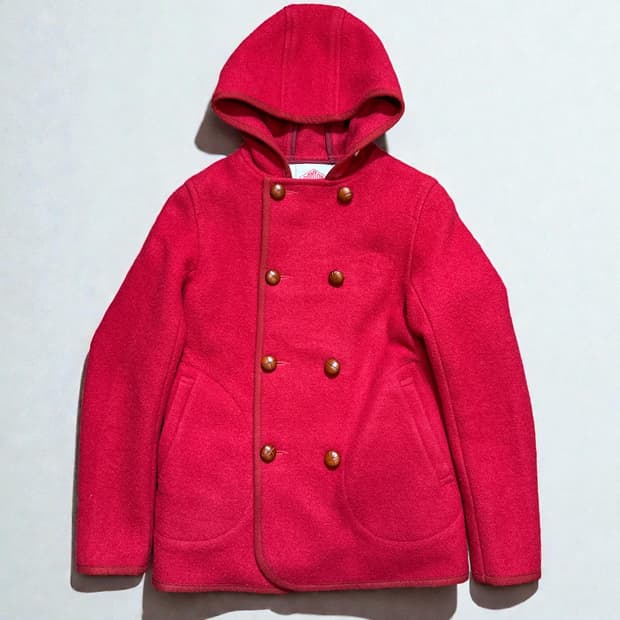 DANTON Hooded Double-Breasted Wool Coat