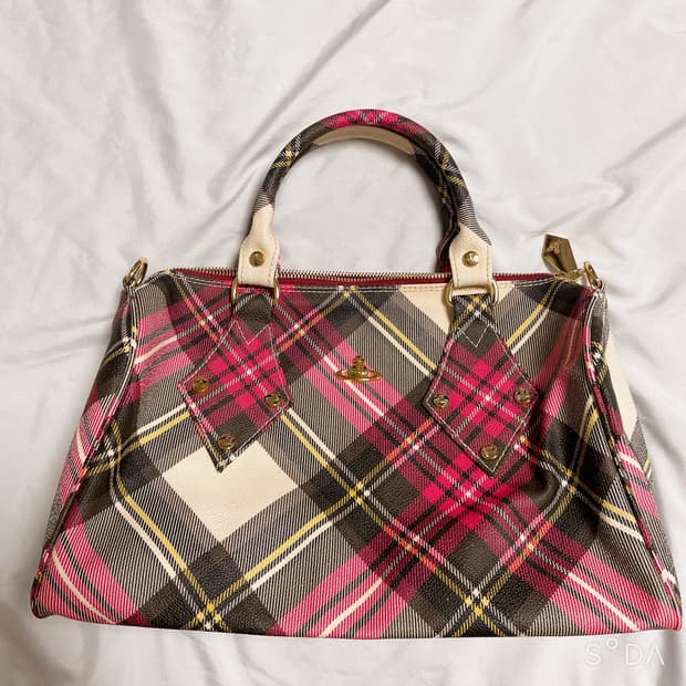 비비안웨스트우드 타탄 체크 토트백