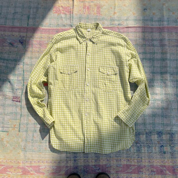 45R 인도 가디(Khadi) 원단 908 깅엄 체크 셔츠