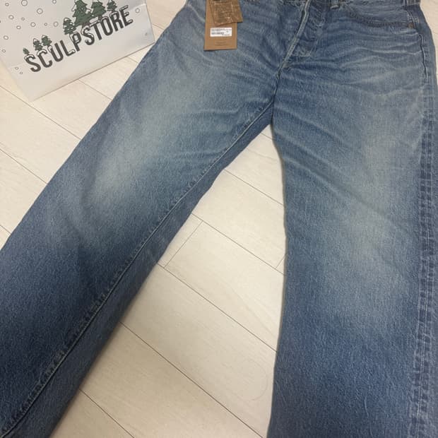 (새상품)웨어하우스 세컨핸드 1101 라이트인디고 34사이즈