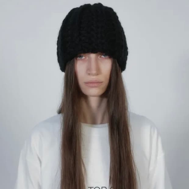 낫띵에브리띵 chunky beanie in black