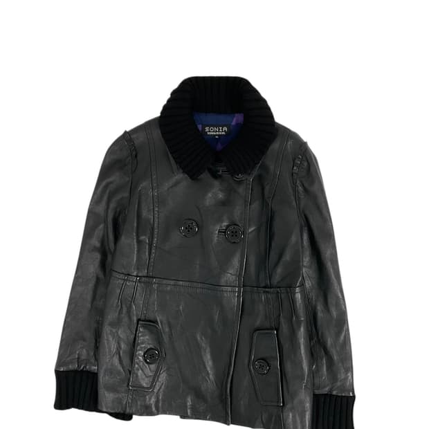 Sonia rykiel 버튼 가죽 자켓