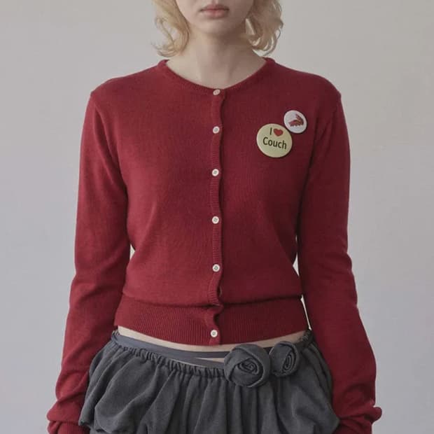 새상품) 스컬프터 가디건 My Go To Cardigan Red