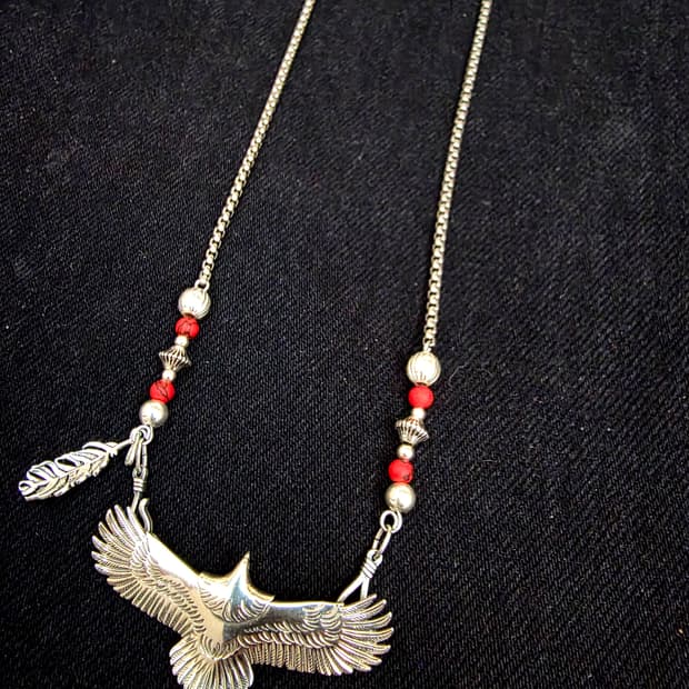 3Cross silver egle Navaho nacklace