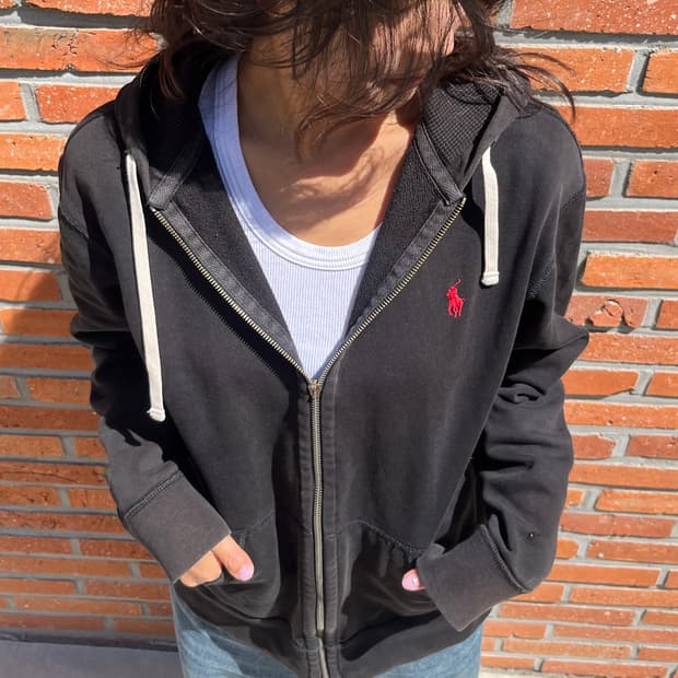 폴로 랄프 로렌 레드 포니 써멀 후드집업