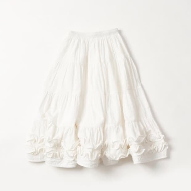 플리즈프로젝트 미들 프릴스커트 화이트