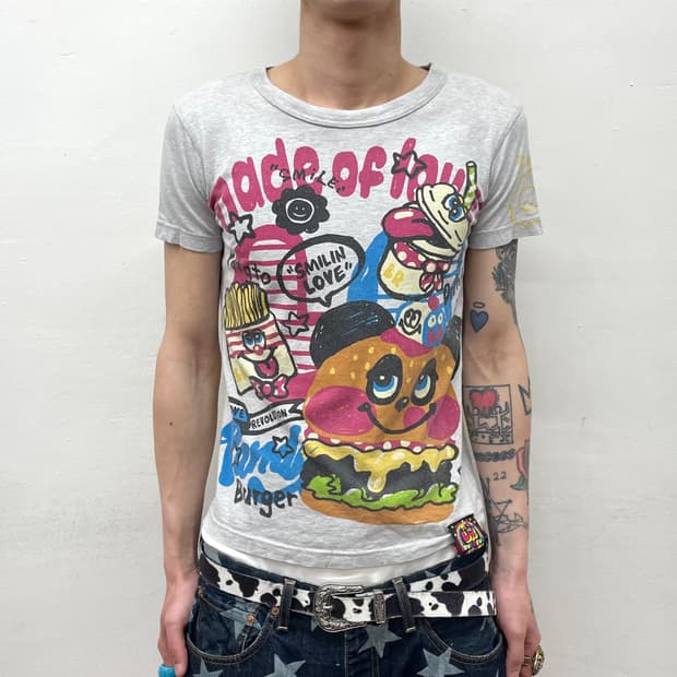 Love Fast Food Grey T-Shirt