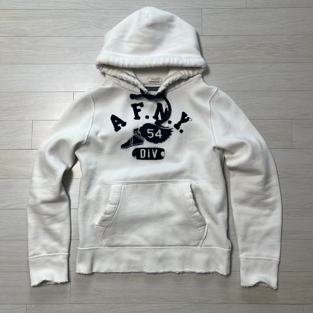 아베크롬비 후드 데미지 화이트M 