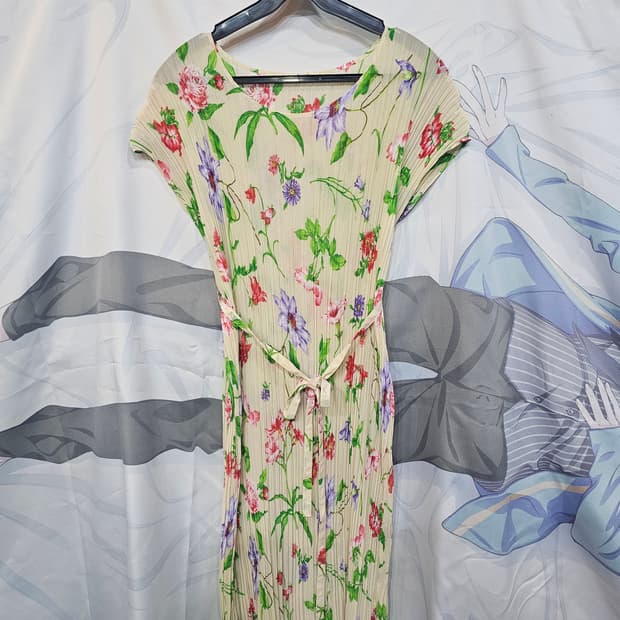 겐조  플리츠 플로럴 원피스 