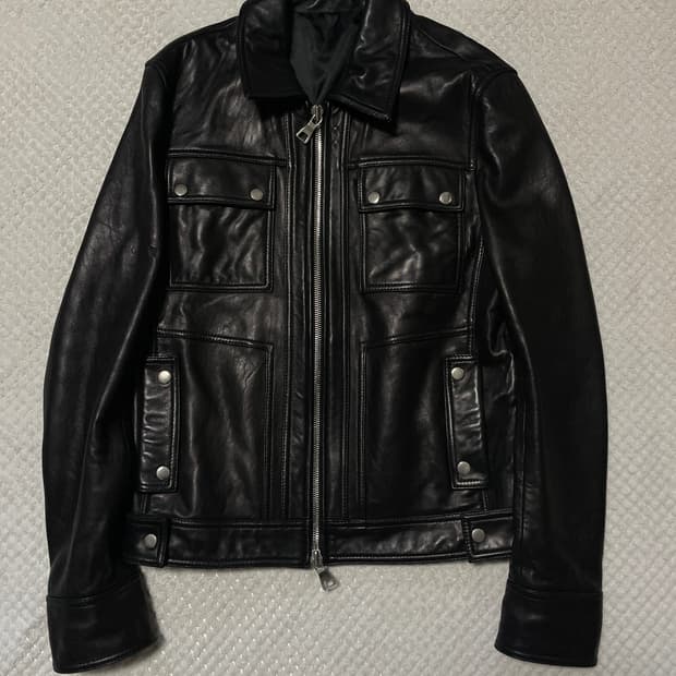 광희시장 웨스턴 무드 2WAY 램스킨 양가죽 포켓 레더자켓