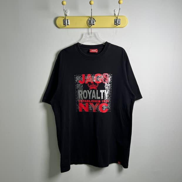 vtg 빈티지 블랙 프린팅 반팔 티셔츠 2XL