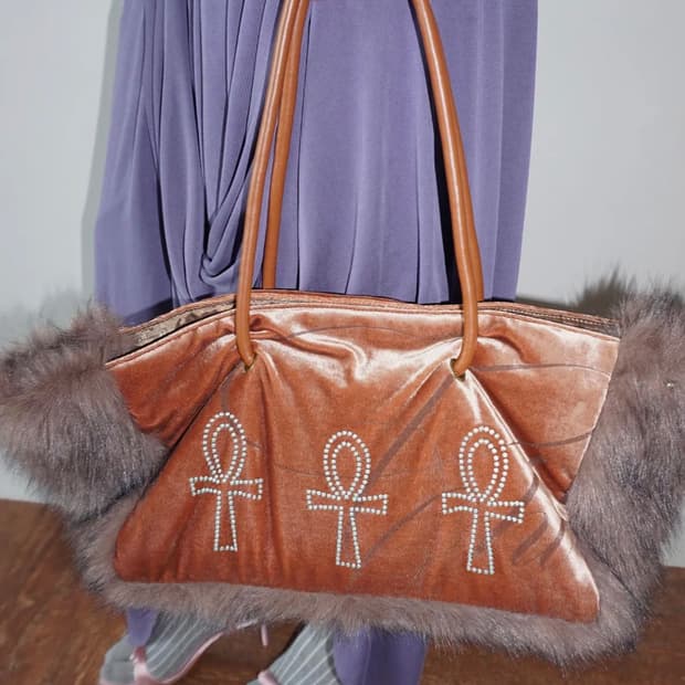 스컬프터 Fluffy Slouch VelvetBag BurntOrange