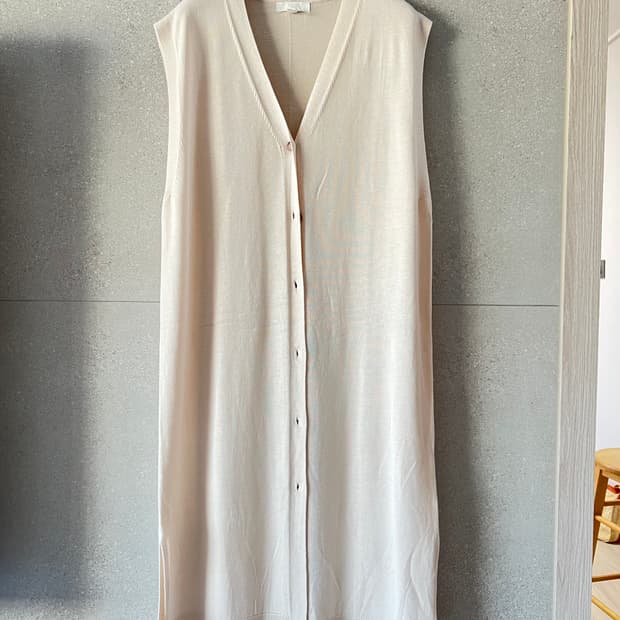 H&M 아이보리 브이넥 니트 롱 가디건 여성