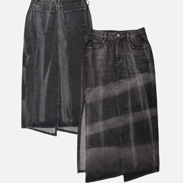 spotlight side slit denim skirt