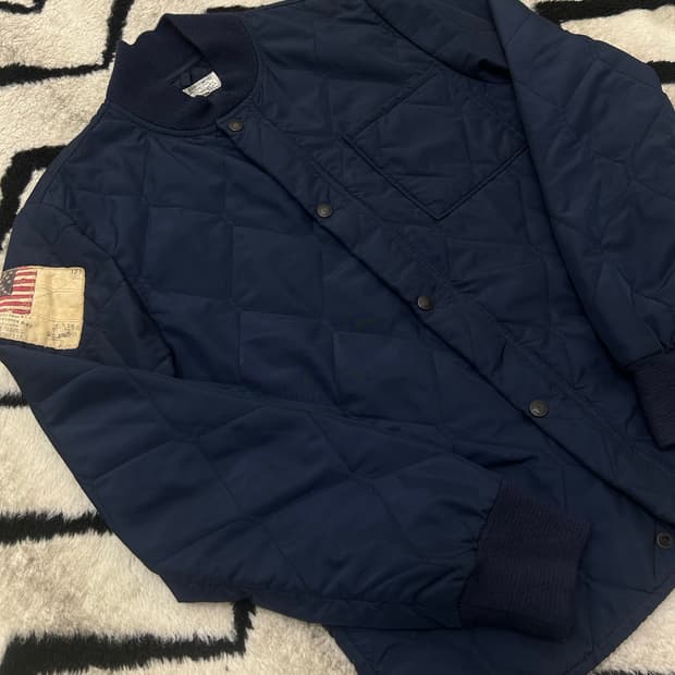 [S]폴로진스 오버핏 퀄팅 블루종 자켓/네이비