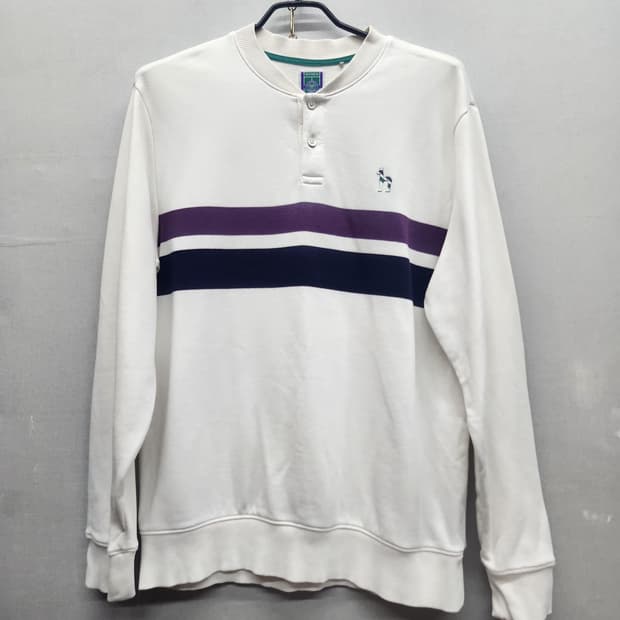 헤지스 로고 라인배색 헨리넥 맨투맨 100(L)