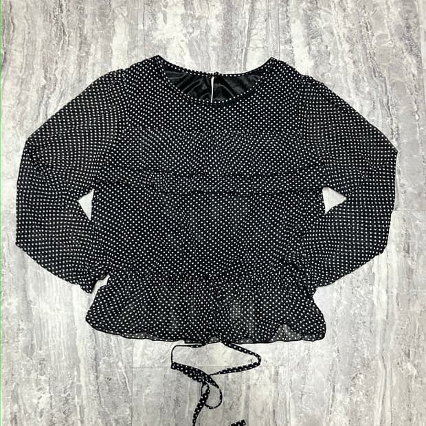 일본빈티지 달천깔페어리 할메카지 아오이유우 땡땡이도트 블라우스