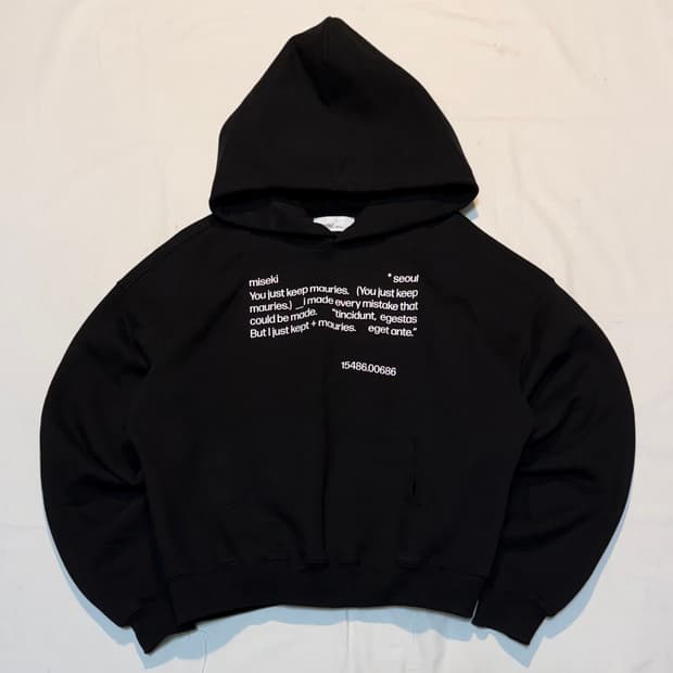 미세키 서울 quote 후드티 블랙