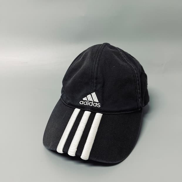 빈티지 아디다스 ADIDAS 블랙 삼선 볼캡 야구모자