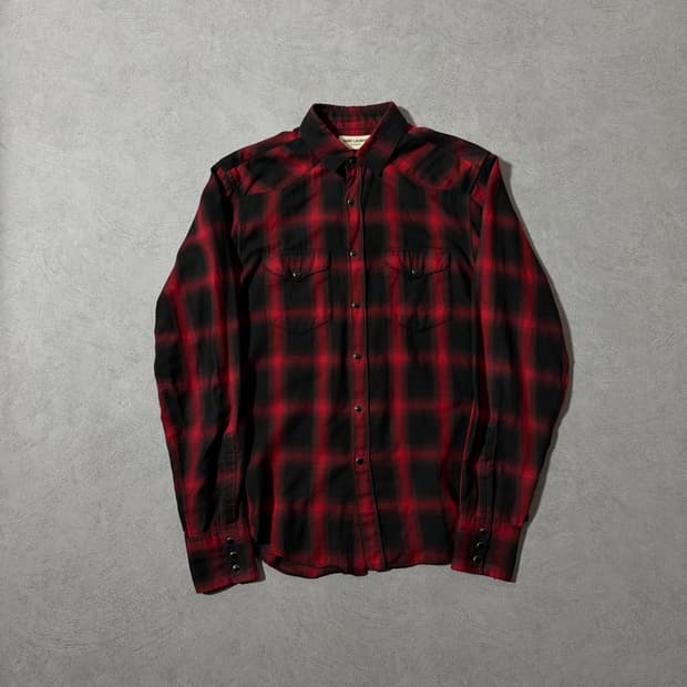 13FW 생로랑 플란넬 체크셔츠