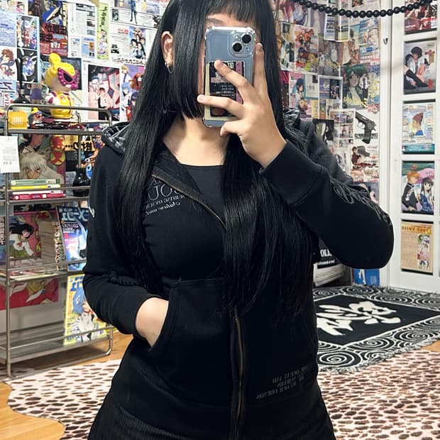 JPN 비치사운드 레터링 자수 슬림핏 후드집업