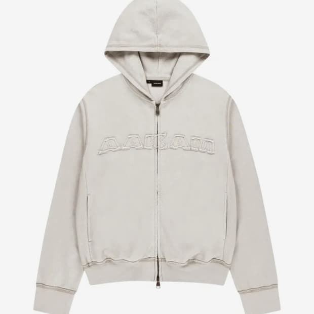 아캄 로고 패치 후드집업 베이지 사이즈1