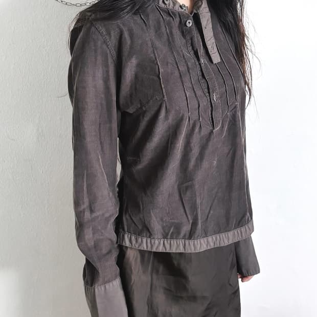 디젤 코듀로이 본디지 스트랩 블라우스