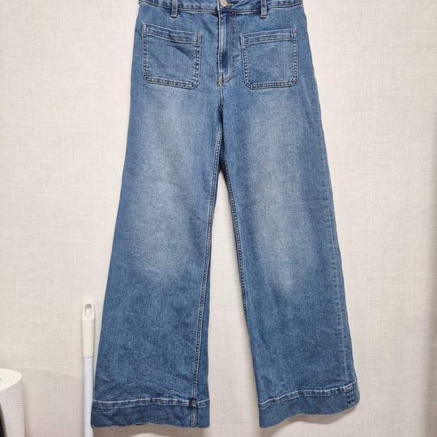H&M 청색 데님 와이드 팬츠