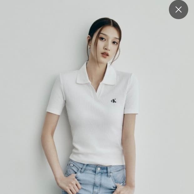 캘빈클라인 브이넥 슬림 카라티 반팔