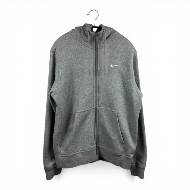 (L) 나이키 스우시 기모 후드집업 그레이