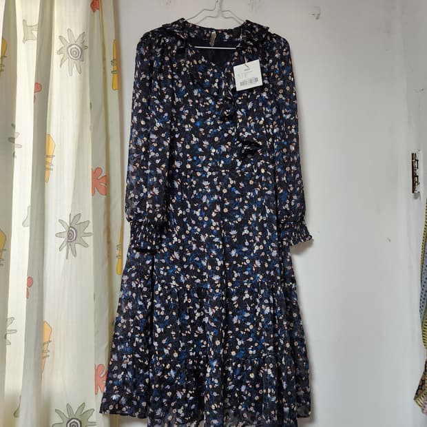 OZOC 블랙 플라워 롱 원피스 55