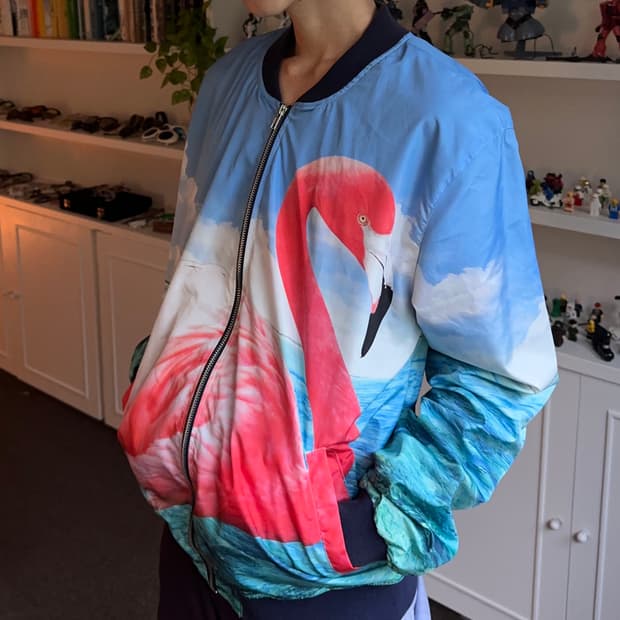 Bershka 올오버 플라밍고 블루종