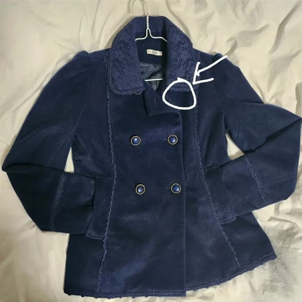 엑시즈팜 네이비 고딕 고스 레이스 반코트 숏코트 자켓 갸루